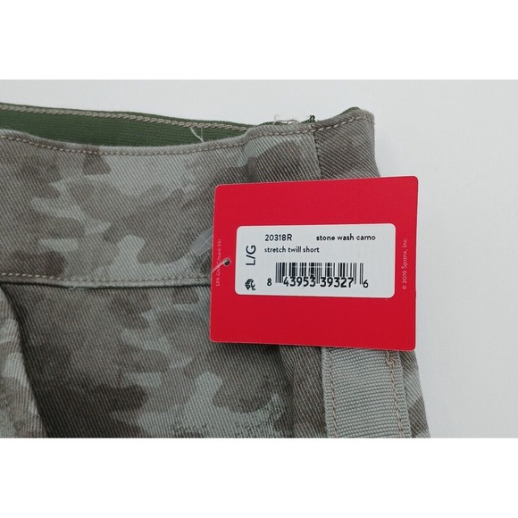Spanx Women's Stone Wash Camo Stretch Twill Shorts W/Pockets 5" 20318R Large - Picture 8 of 16